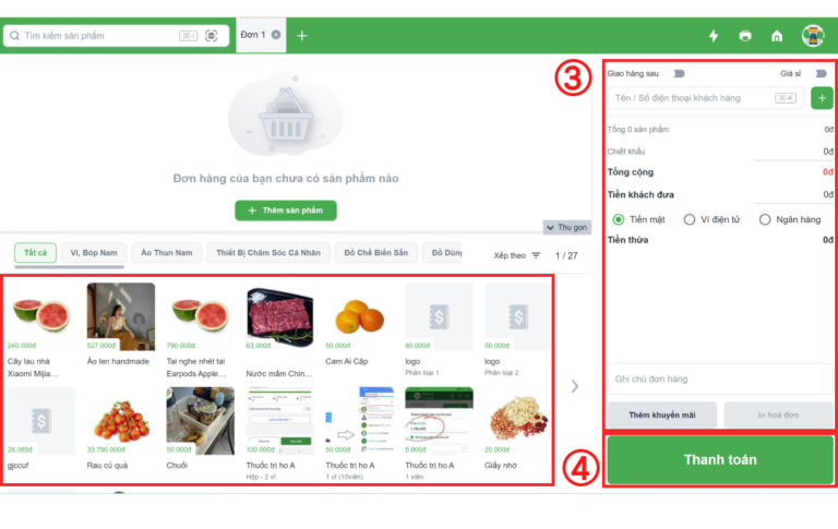 Cách tạo đơn hàng trên phiên bản Website - Sổ Bán Hàng