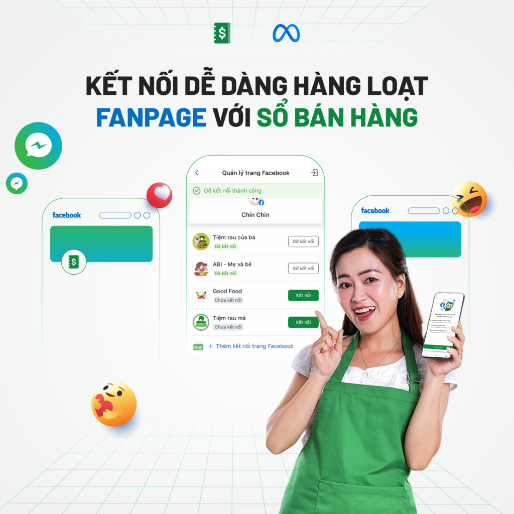 Kết nối dễ dàng hàng loạt Fanpage vào Sổ Bán Hàng