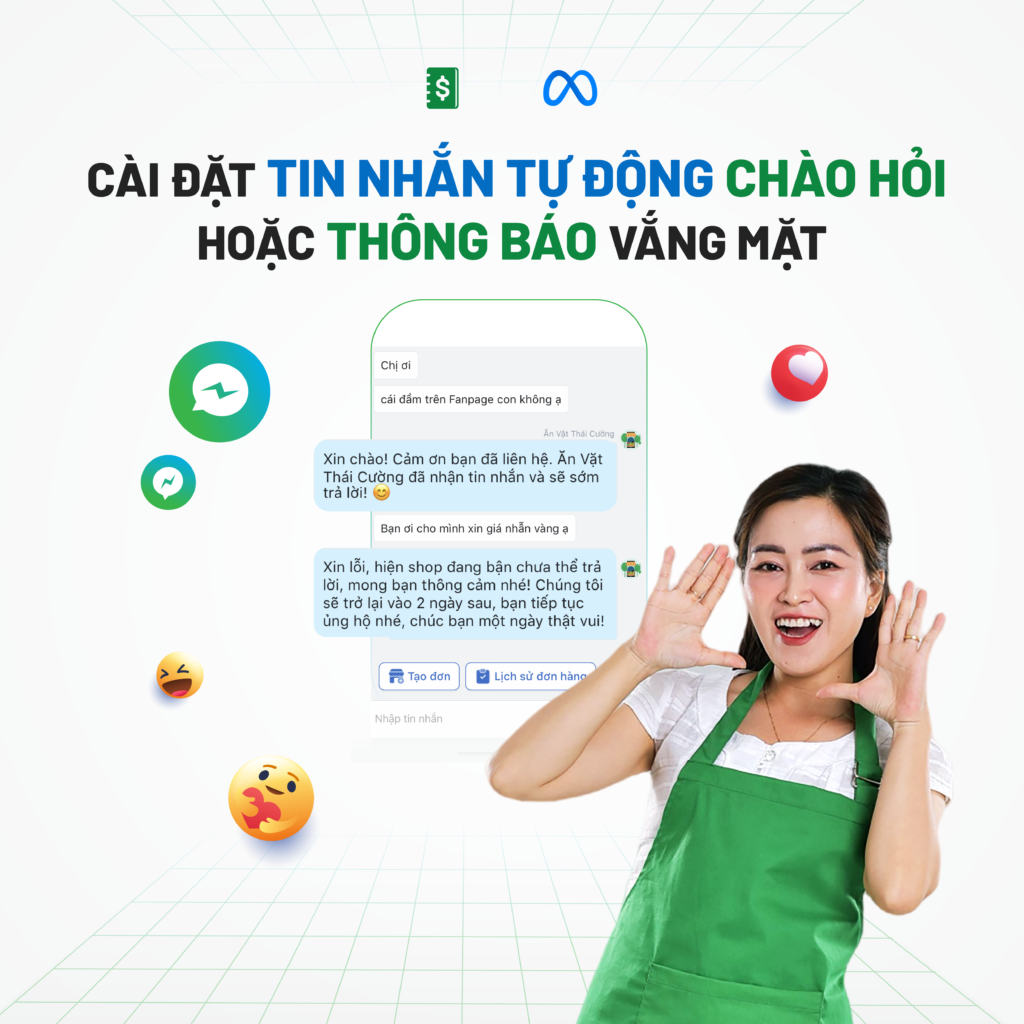 Cài đặt tin nhắn tự động chào hỏi hoặc thông báo vắng mặt