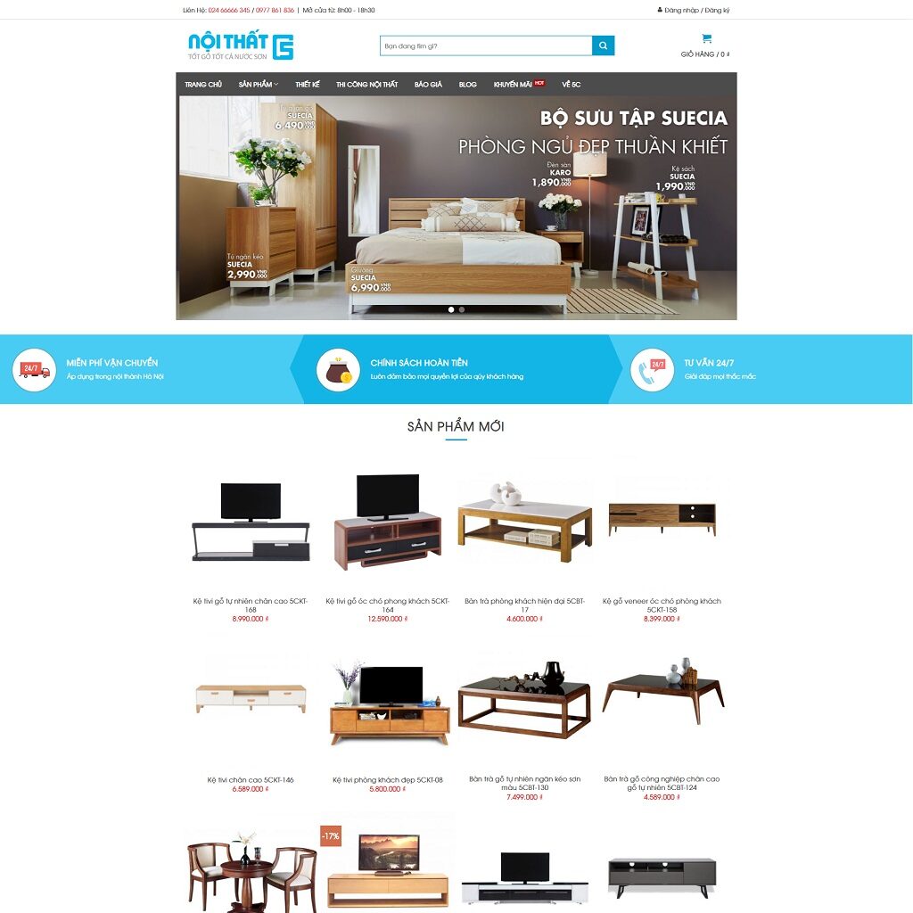 Tạo website bán các sản phẩm nội thất dành cho Khách hàng online
Nguồn: Internet