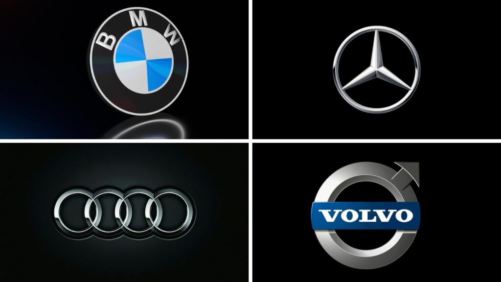 Hình: Logo thương hiệu BMW, Mercedes, Audi, Volvo
Nguồn: Internet