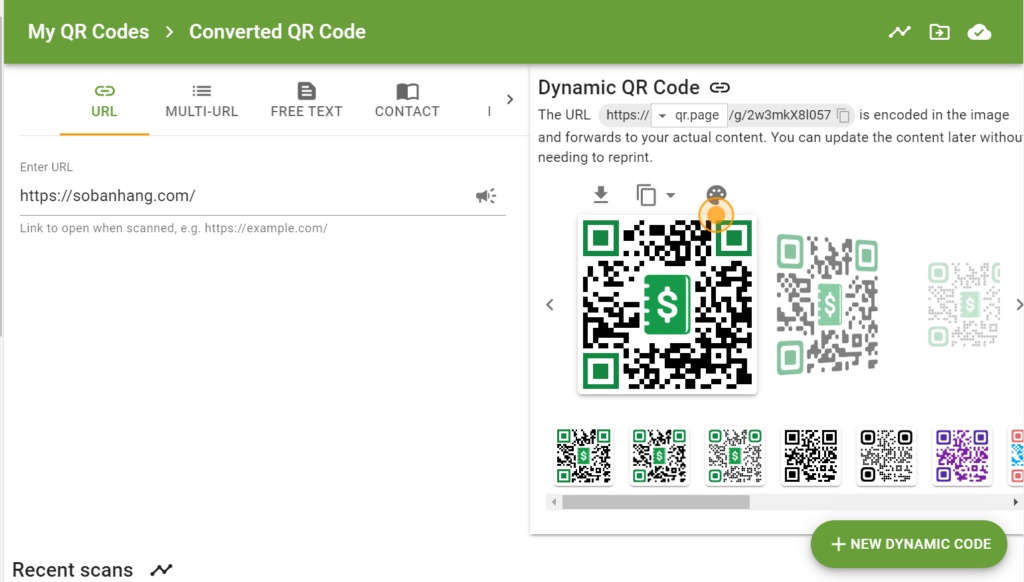 Hình: Tạo mã sản phẩm bằng The QR Code Generator
Nguồn: Internet
