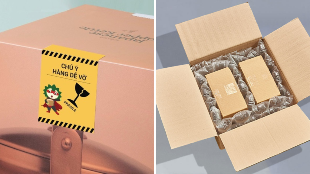 Hình: Cách đóng gói khi gửi hàng dễ vỡ qua bưu điện
Nguồn: Internet