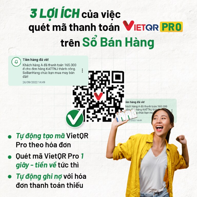 Thanh toán không tiền mặt qua VietQR Pro