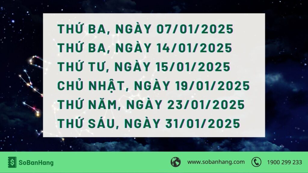 Ngày tốt mở cửa hàng khai trương tháng 1 năm 2025