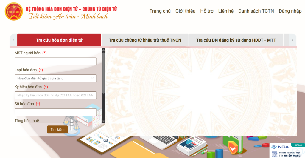 Tra cứu tại website của Tổng cục Thuế