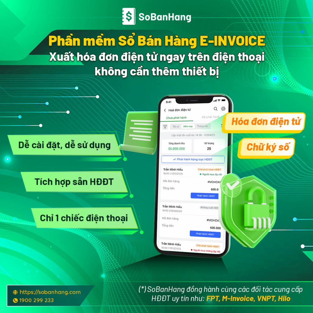 phần mềm hóa đơn điện tử Sổ Bán Hàng