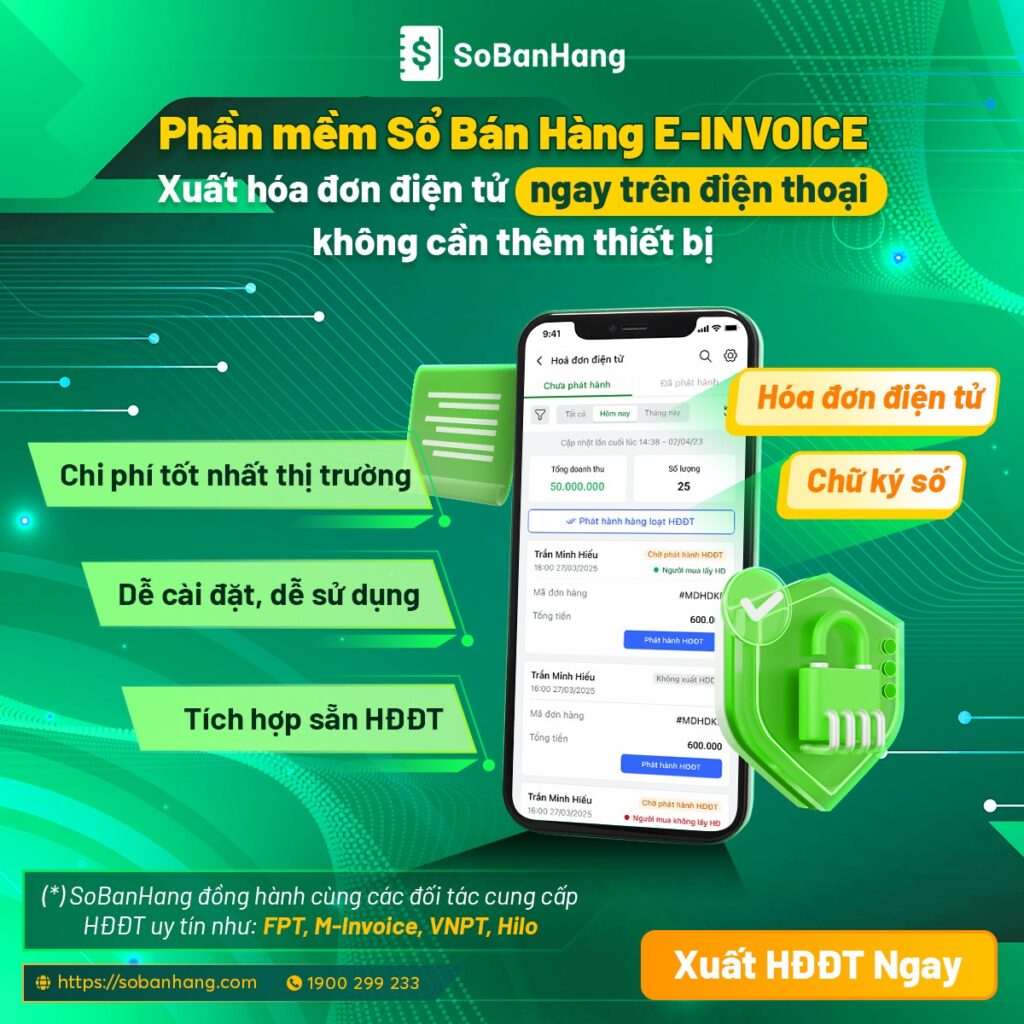 Phần mềm hóa đơn điện tử Sổ Bán Hàng