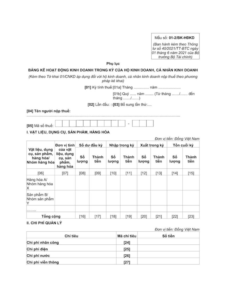 tự kê khai thuế