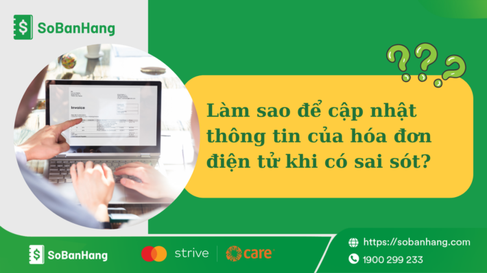 cập nhật sai sót hóa đơn điện tử