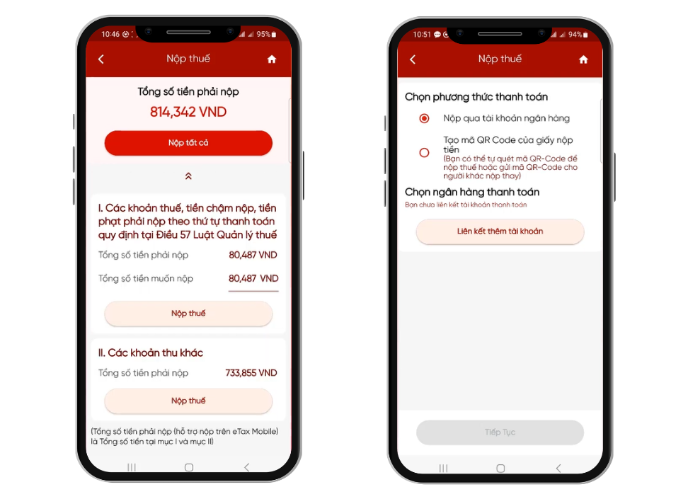 nộp thuế trên eTax Mobile