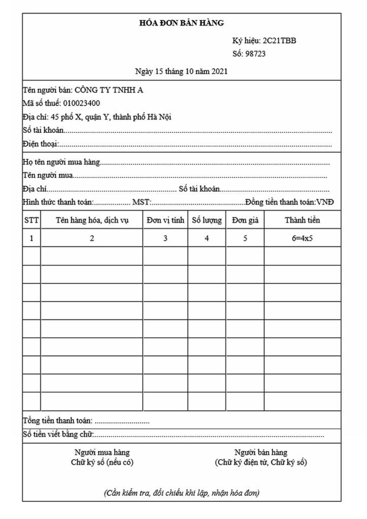 phân biệt các loại hóa đơn