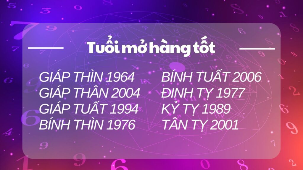 Các tuổi mở hàng cho nữ 1992 năm 2026