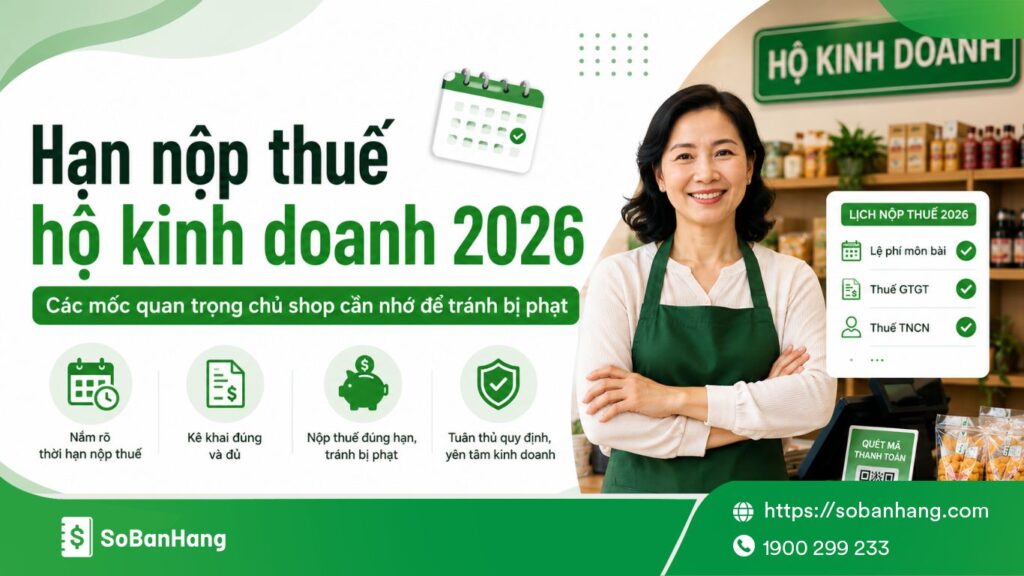 Hạn nộp thuế hộ kinh doanh 2026