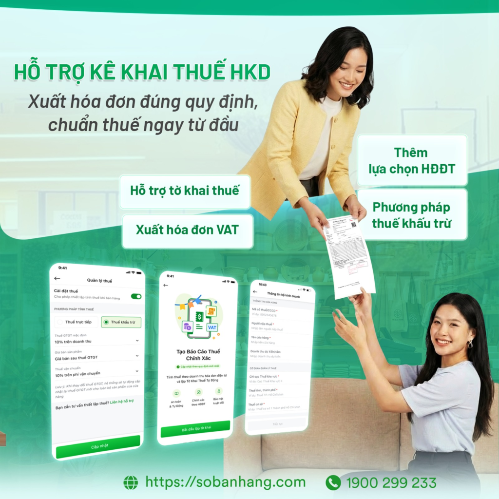 Sổ Bán Hàng hỗ trợ kê khai thuế hộ kinh doanh
